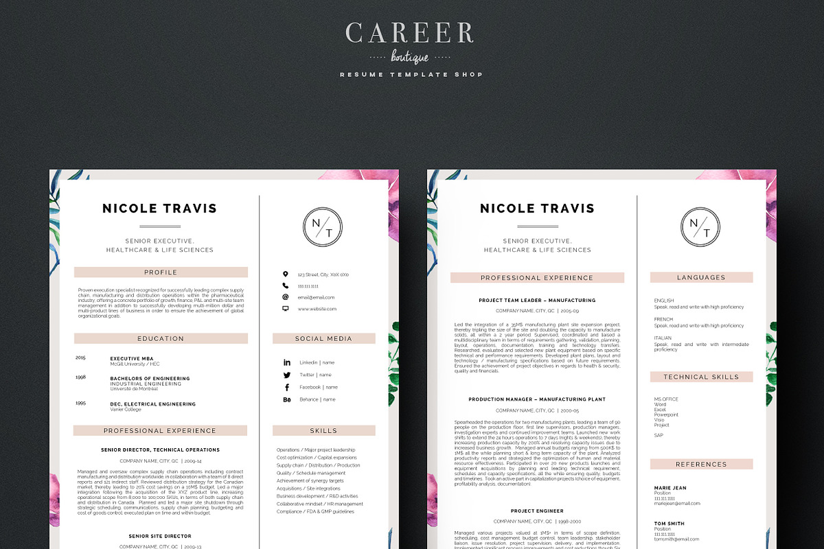 Modern Resume & CoverLetter Template, a Resume Template by careerboutique (Photo 5 of 6)