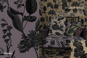 Gothic Garden Dark Flower Pattern