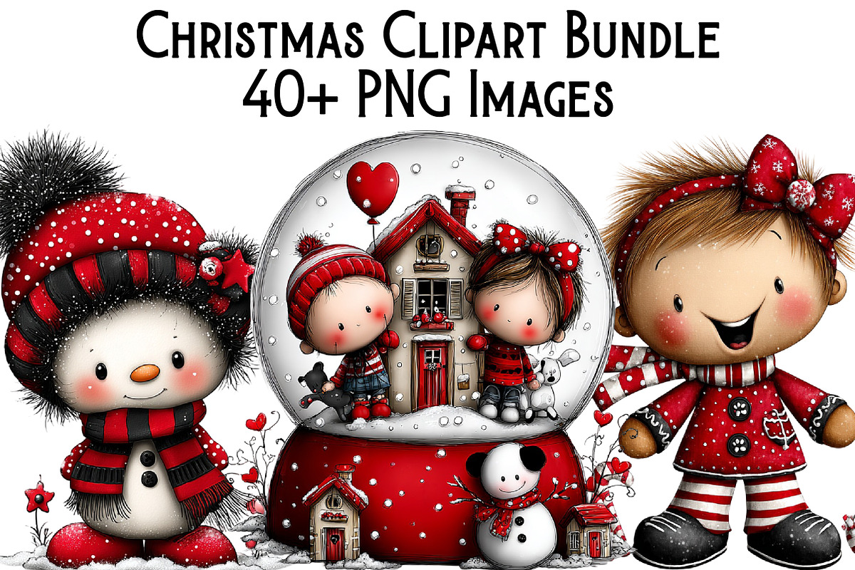 Christmas Clipart Bundle, an Illustration by Pixels.Craft (Photo 1 of 6)
