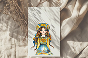 WHIMSICAL UKRAINIAN GIRL CLIPART, a Person Illustration by Daring Digies (Thumbnail 9 of 10)