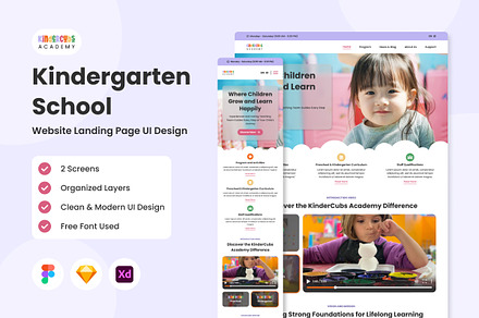 KinderCubs Academy - Kindergarten, a Landing Page Template by twinstd
