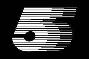 Number 5 speed motion lines logo