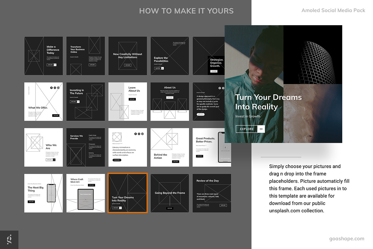 Amoled Social Media Canva Template, a Social Media Template by Goashape Studio (Photo 3 of 7)