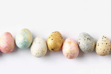 Colorful Easter eggs in row, banner, a Holiday Photo by OlliUlli