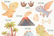 Cute Dinosaur Watercolor Clipart PNG, an Animal Illustration by ekossa_art (Thumbnail 3 of 5)