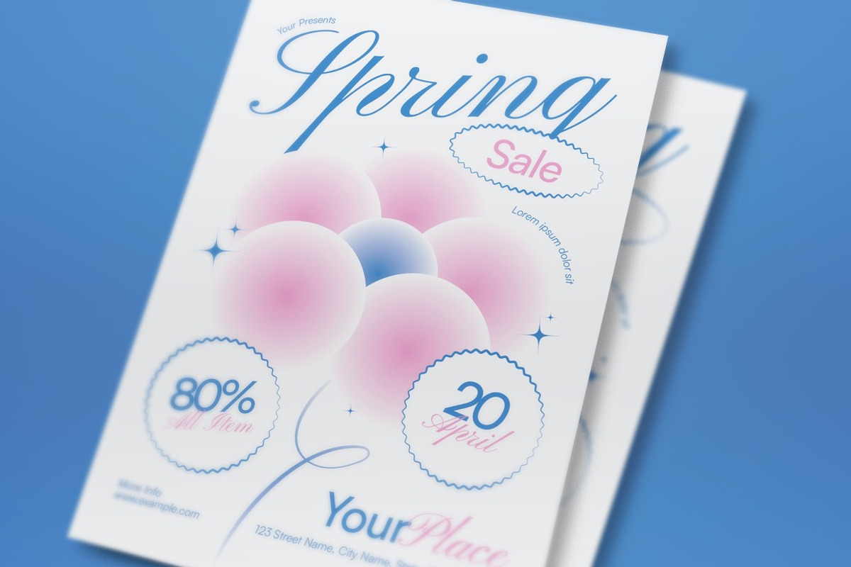 White Quirky Spring Sale Flyer Set, a Flyer Template by graphicook (Photo 2 of 3)