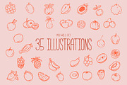 Fruits and Vegetables Collection, a Food Illustration by KristinaK3 (Thumbnail 2 of 13)