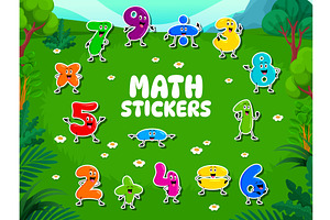 Cartoon math numbers, an Education Illustration by Buch&Bee