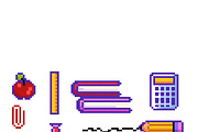 Pixel Back To School Elements, an Object Illustration by MISS CHATZ (Thumbnail 3 of 3)