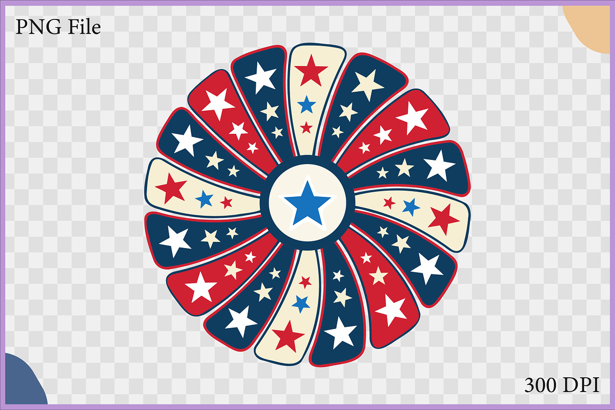 Patriotic Star Rosette Badge Clipart, a Decorative Illustration by Gfx Expert Team (Photo 2 of 3)