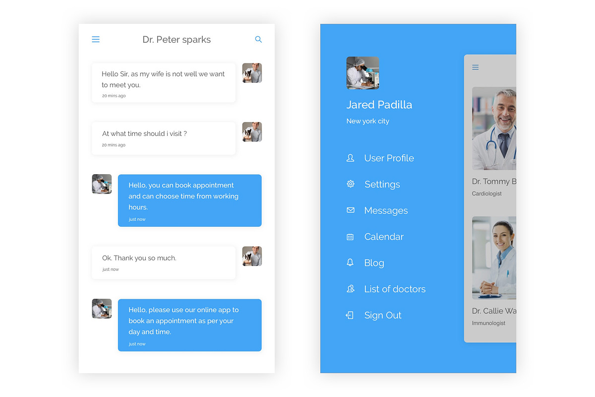 Hospital: Health & Medical Figma App, an UI Kit Template by themelove