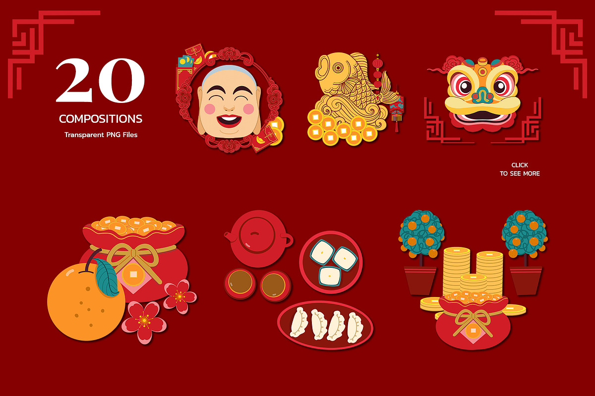 Fortune &Prosperity Chinese New Year, a Seasonal Illustration by CreativeValuation (Photo 3 of 12)