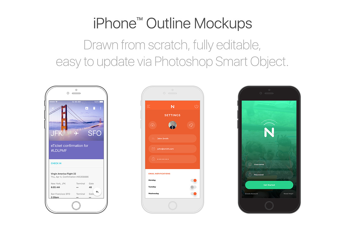iPhone™ Outline Mockups, an iPhone Mockup by eppearance (Photo 1 of 4)