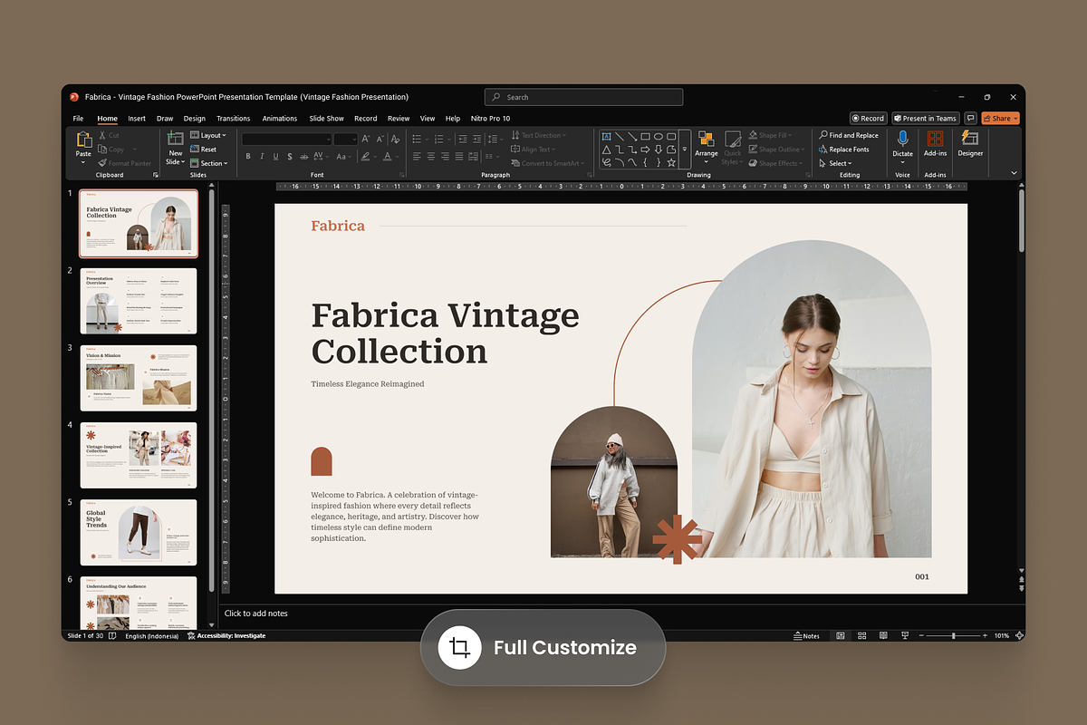 Fabrica – Vintage Fashion PowerPoint, a Presentation Template by SLAB! Design (Photo 3 of 6)