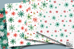 Christmas Watercolor Snowflakes