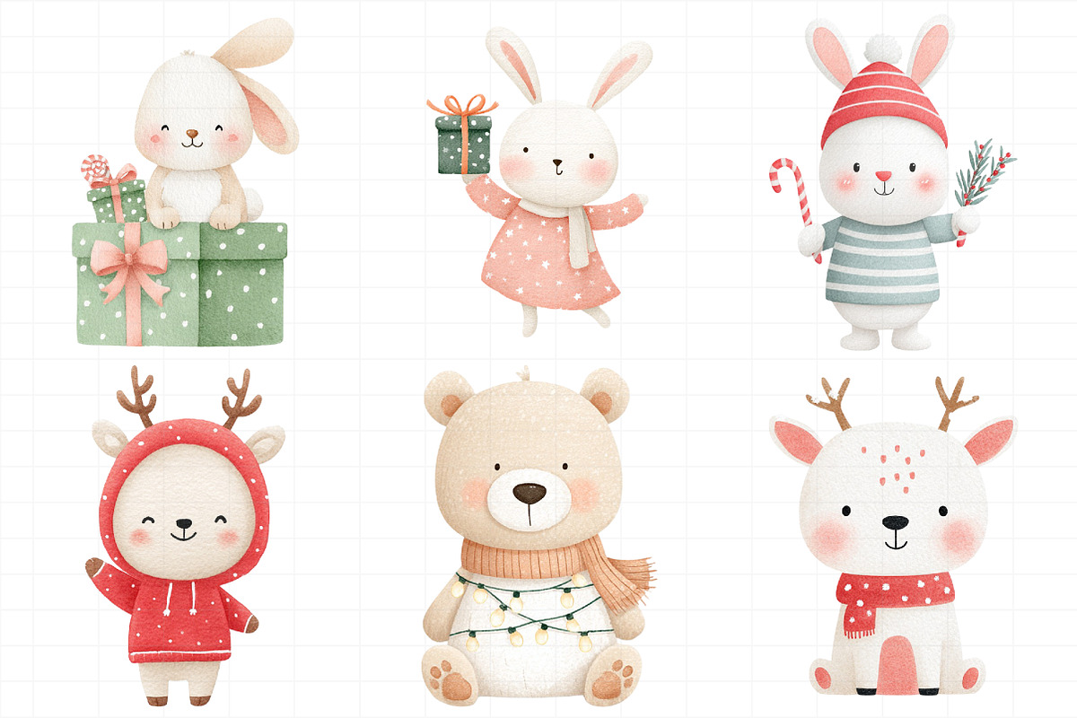 Watercolor Cute Christmas Clipart Bu, an Illustration by Daily.Designs (Photo 4 of 5)
