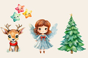 Merry Christmas Watercolor Set, a Seasonal Illustration by The Best Digital Plaza (Thumbnail 3 of 6)