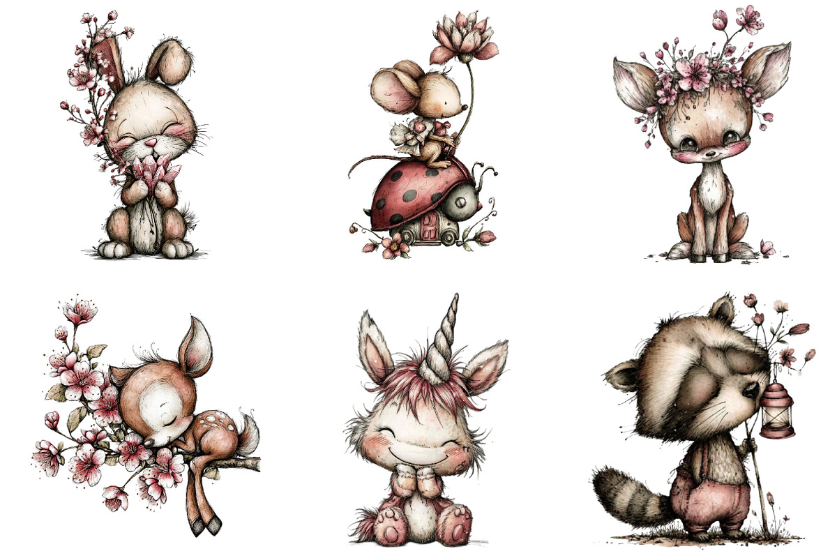 Magical Springtime Animals Clipart, an Illustration by Design Market (Photo 4 of 4)