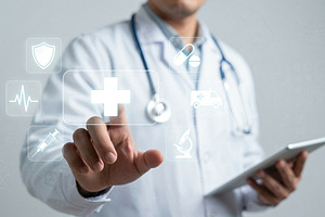 medicine doctor, virtual interface, a Health & Medical Photo by itakdalee