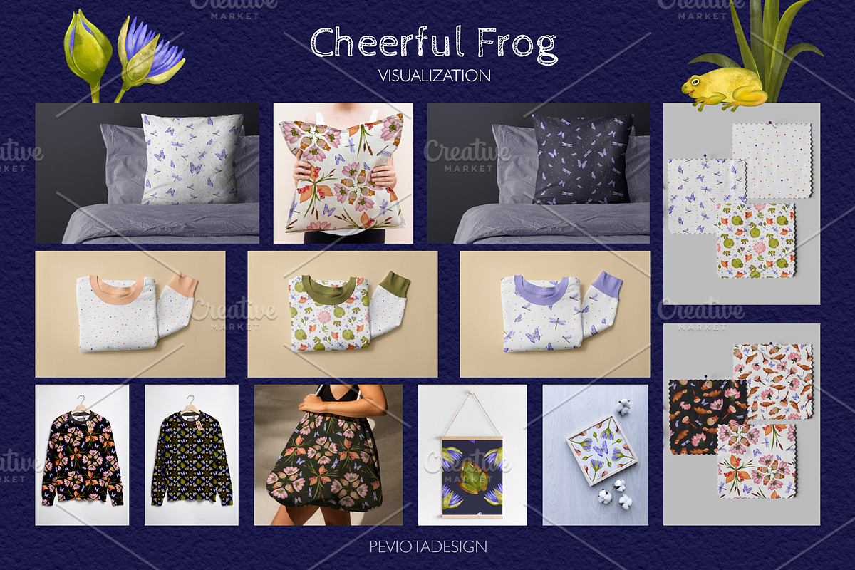 Garden collection, frogs, butterfly, a Pattern Graphic by Peviotadesign (Photo 6 of 7)