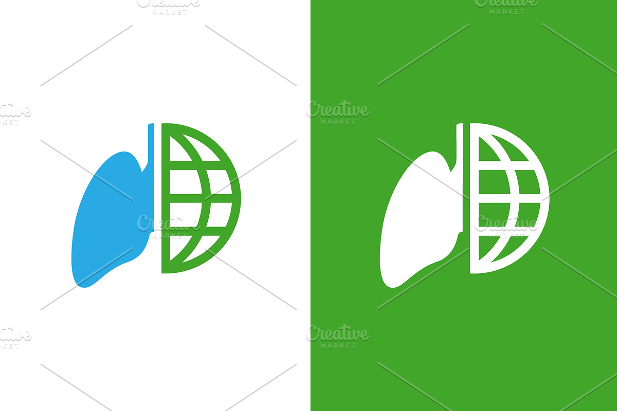 Human lungs and earth logo, an Illustration by GraphiShop