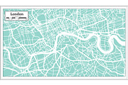 London England City Map in Retro, a Transportation Illustration by Booblgum (Thumbnail 2 of 8)