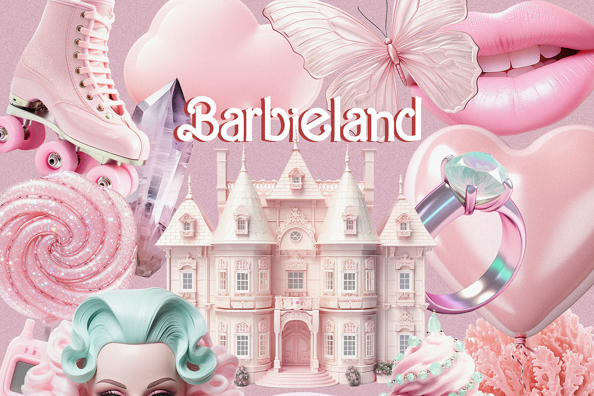 BARBIELAND pink graphic collage pack, an Object Graphic by Madiwaso (Photo 9 of 10)