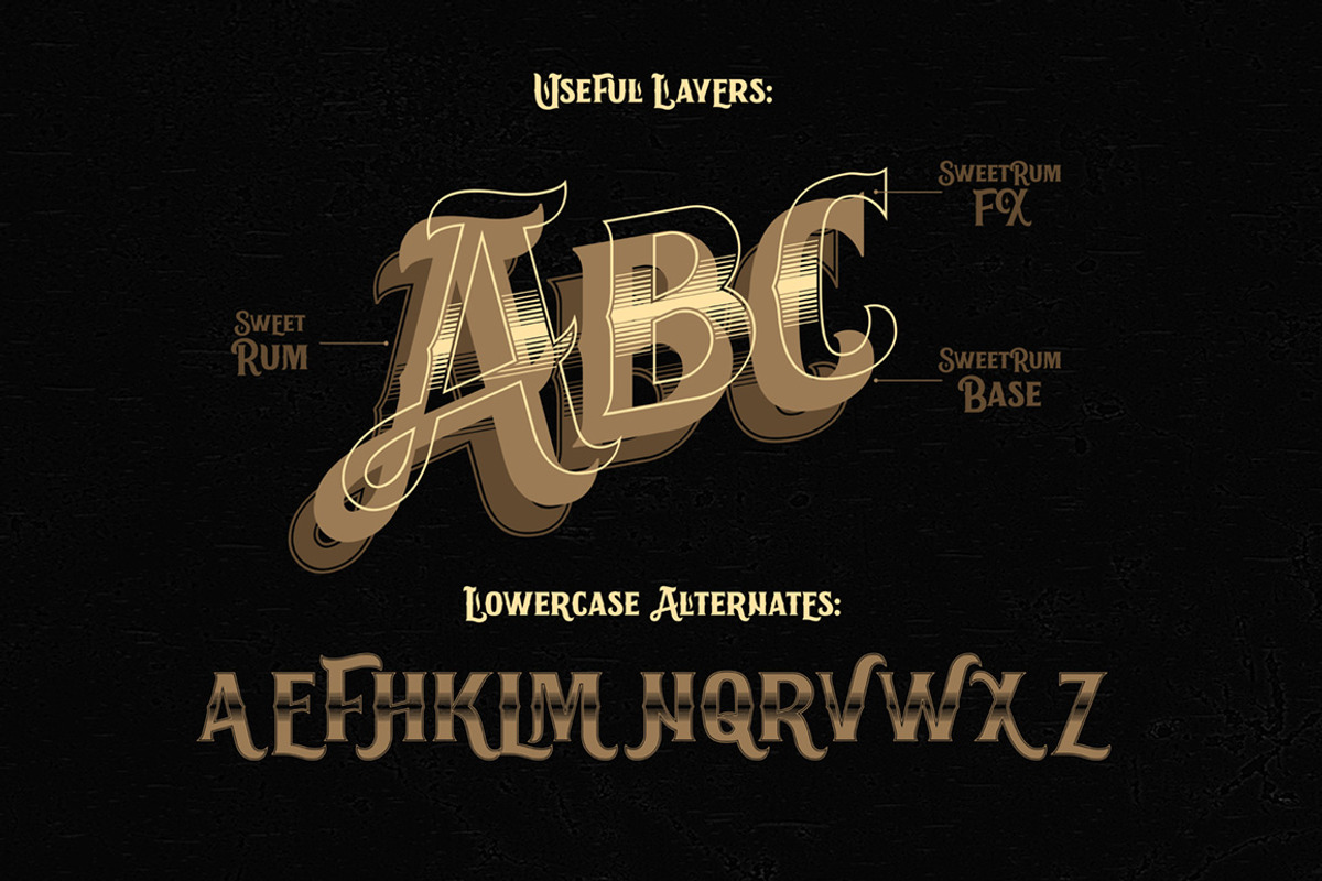 Sweet Rum Font, Label, Mockup! preview 4