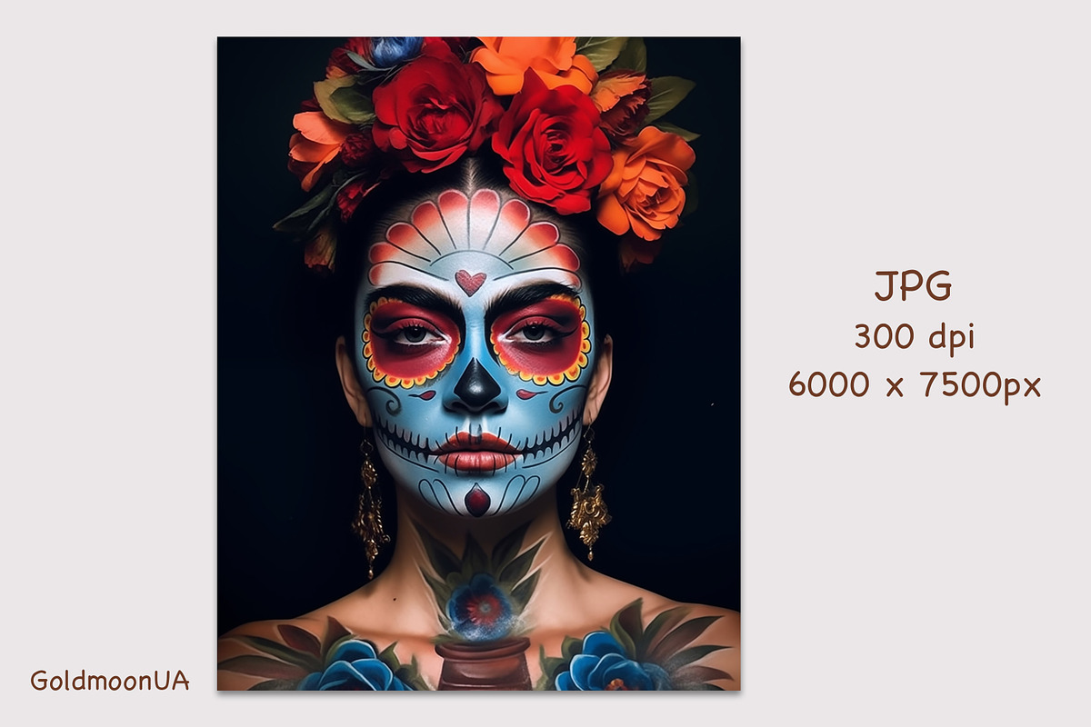 3 Day of the Dead illustrations ai, a Holiday Photo by GoldmoonUA (Photo 2 of 4)