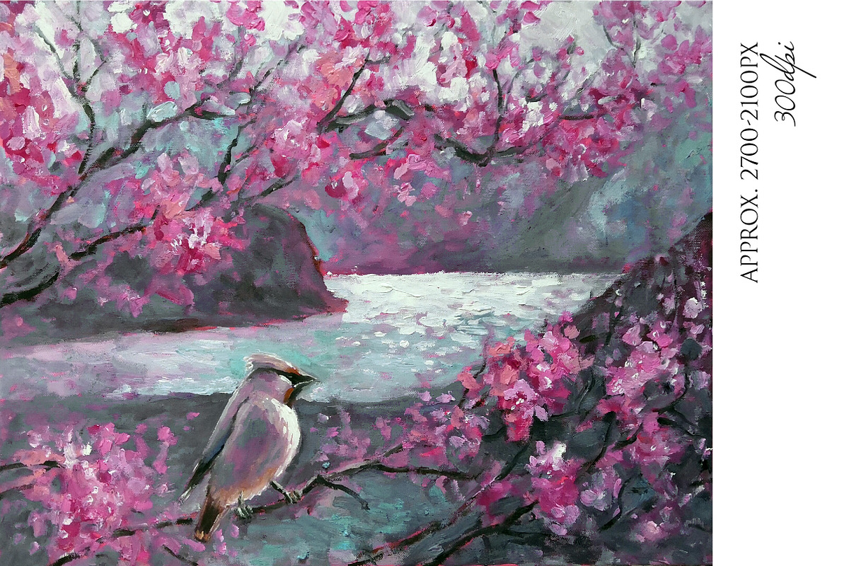 Birds welcome Spring - oil painting, an Animal Illustration by Lana Sham (Photo 4 of 13)
