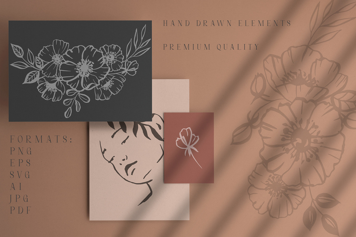 Line Art Women & Flowers Collection, a Healthcare Illustration by Dervik Art Store (Photo 6 of 9)