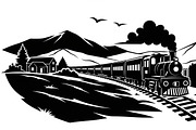 train transport silhouettes, an Illustration by Amazin_art (Thumbnail 15 of 31)