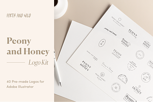 Peony And Honey Modern Logo Kit