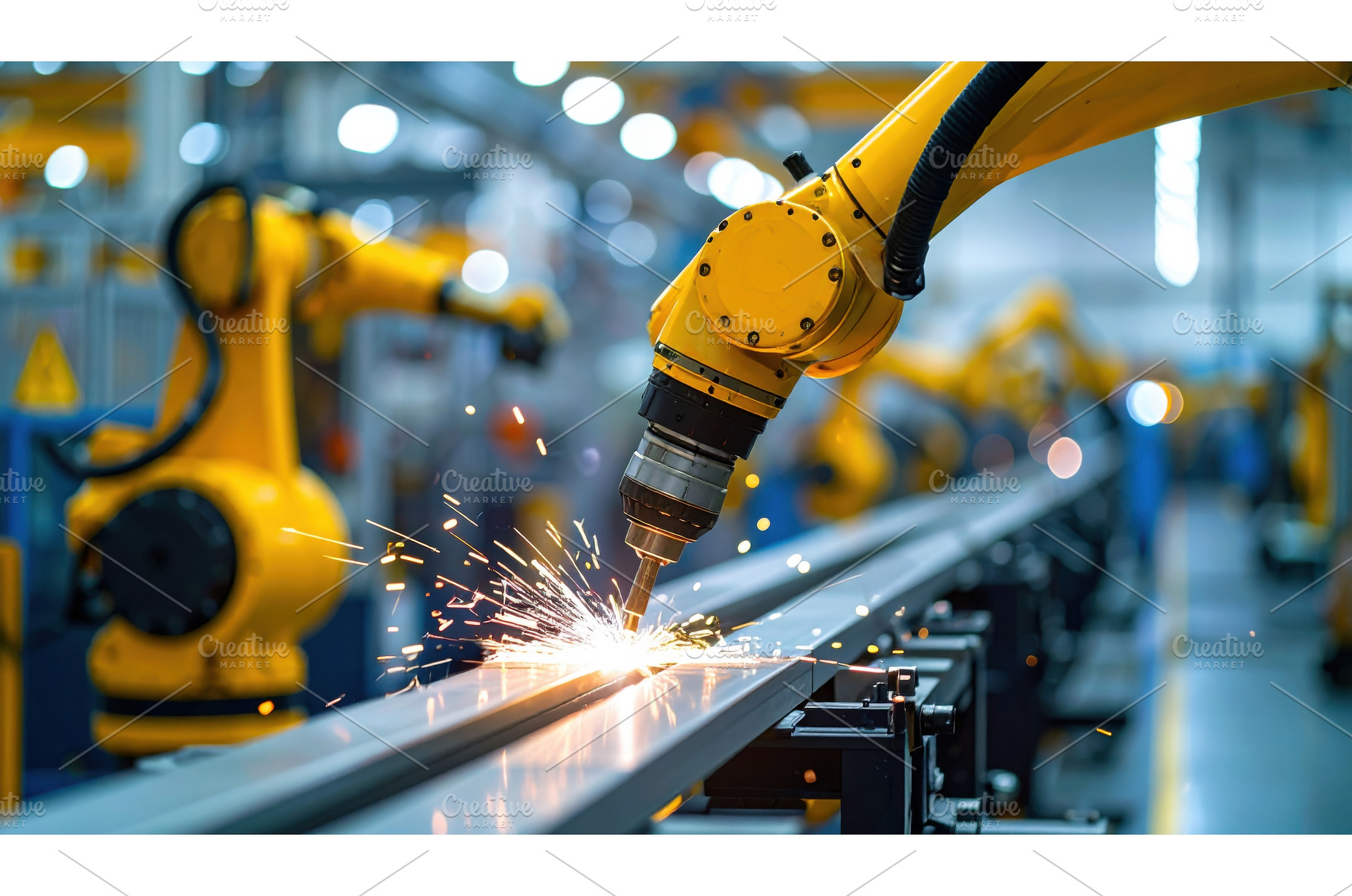 An industrial robotic arm welding, an Industrial Photo by Igor Tichonow