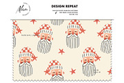 Merry Christmas - Santa Face pattern, a Pattern Graphic by Milatoo (Thumbnail 4 of 5)