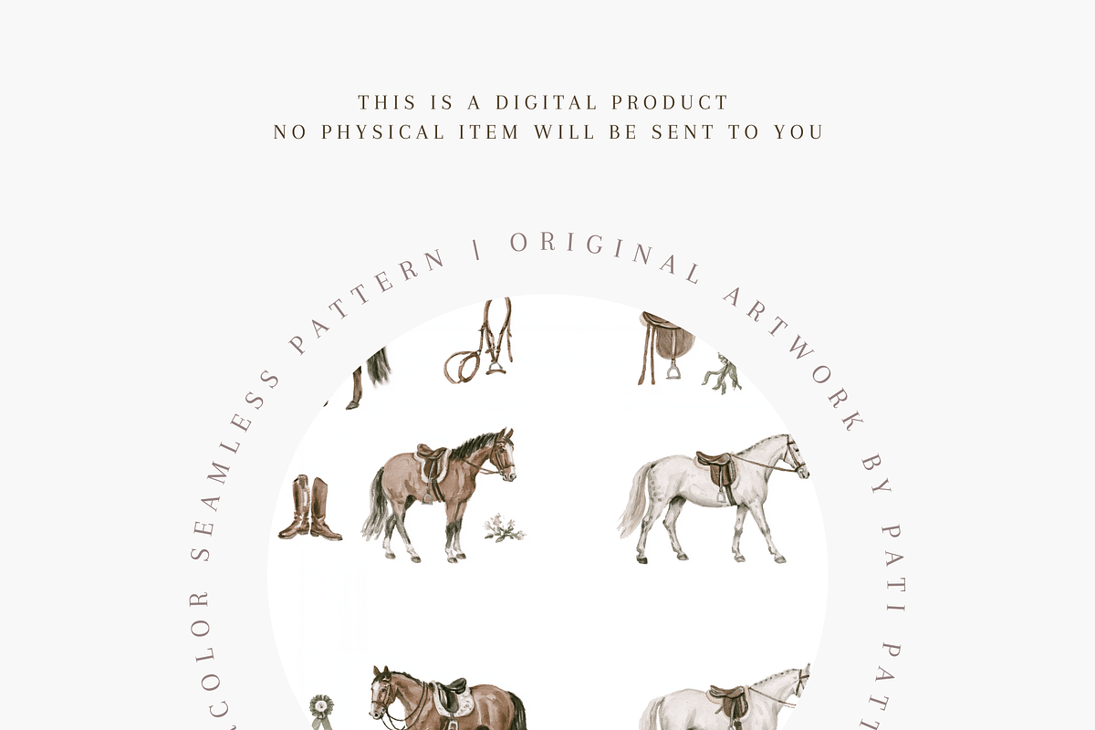 Elegant Horse Seamless Pattern, a Pattern Graphic by Pati Charm Studio (Photo 4 of 6)