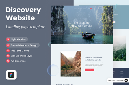 Discoverin - Discover World Website, a Landing Page Template by SLAB! Design