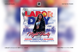 Labor Day Flyer & Social Media, a Flyer Template by iDoodle Studio
