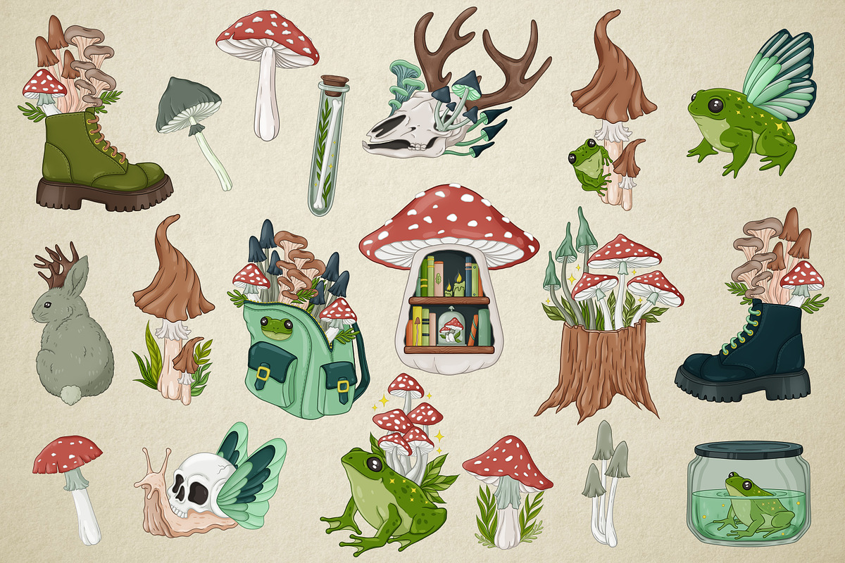 Goblincore, Cottegecore, Green witch, a Seasonal Illustration by SecondOfJuly (Photo 3 of 5)