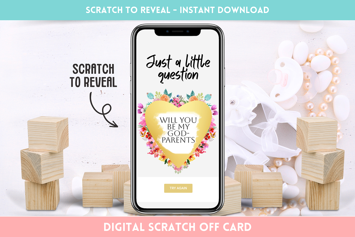 Godparents Proposal Scratch Card, an App Template by SunshineStudioBoutique (Photo 1 of 8)