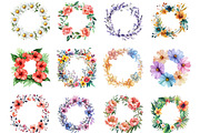 Watercolor Floral Frame Clipart, an Illustration by Designking (Thumbnail 2 of 5)