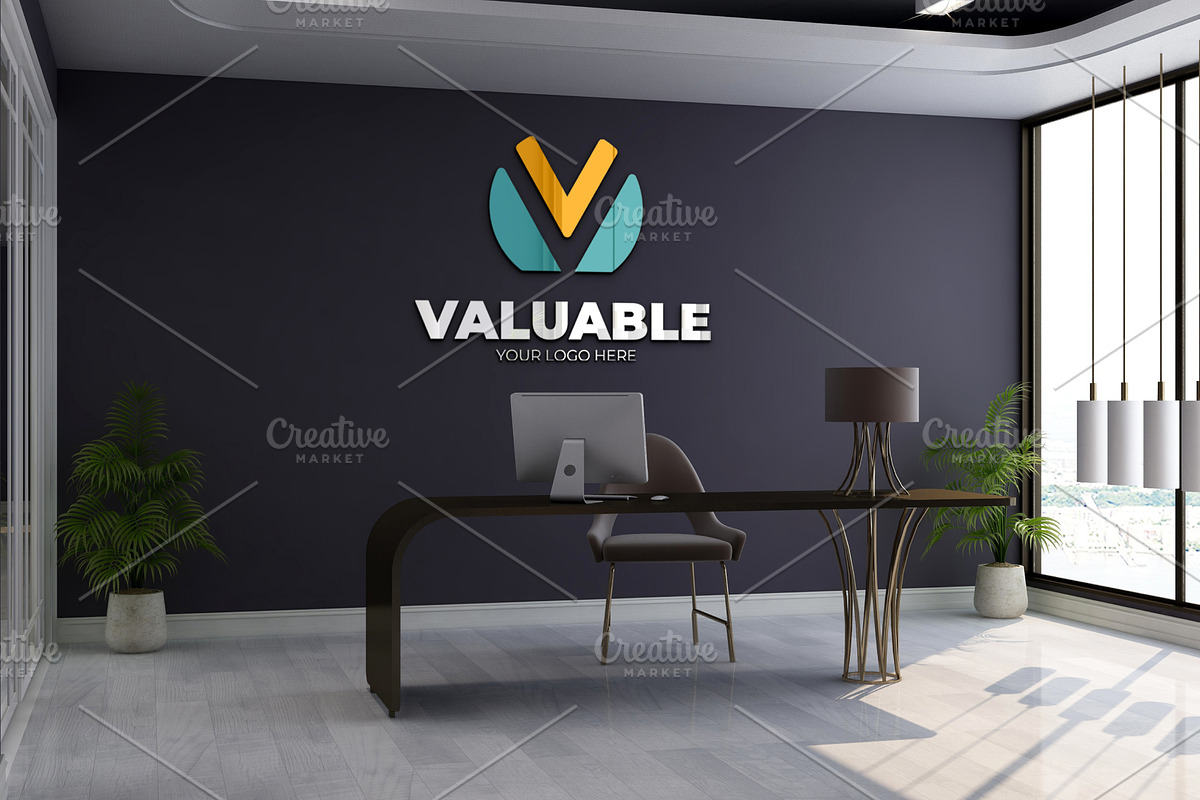 PSD Office Room Wall Logo Mockup, a Product Mockup by Ayy (Photo 5 of 13)