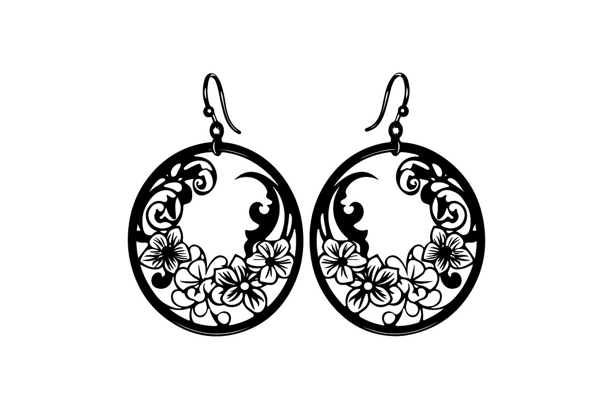Round Filigree Earrings SVG Set, a Graphic by Creativeshirt (Photo 9 of 13)