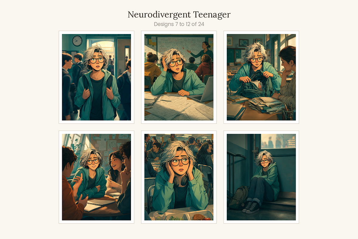 Neurodivergent Teen Illustrations, a Person Illustration by LanternkinStudio (Photo 7 of 13)