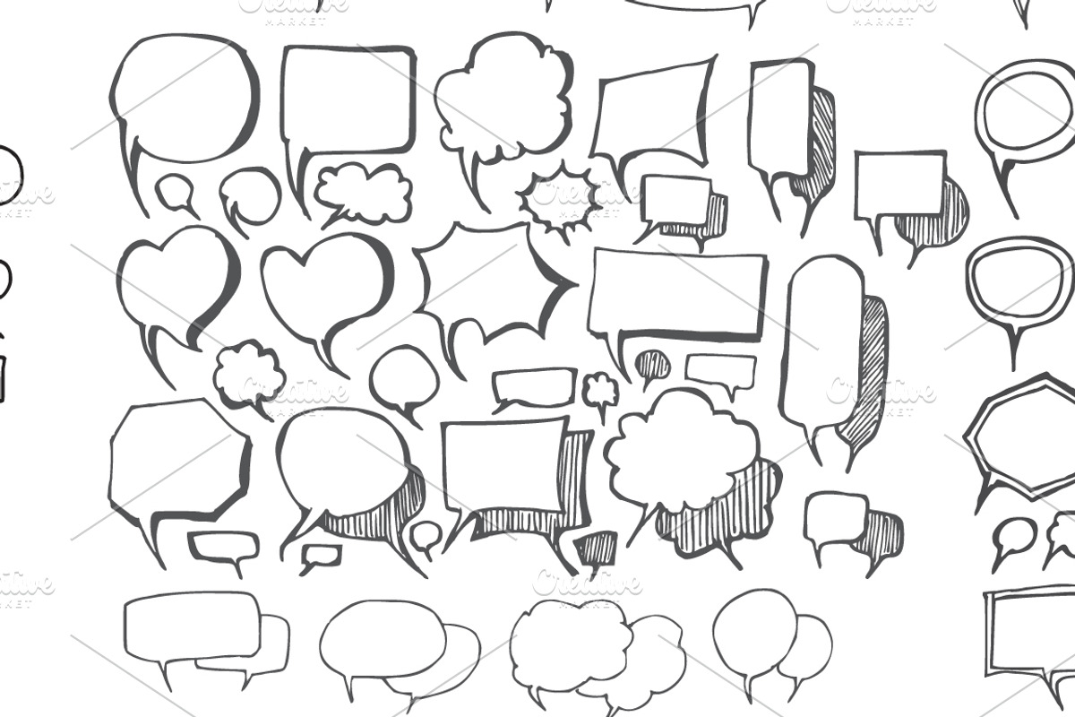 500++  Speech bubbles doodle vet set, a Graphic by TKDoodle (Photo 3 of 4)