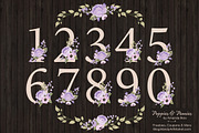 Lavender Floral Numbers Clip Art, an Illustration by Amanda Ilkov (Thumbnail 2 of 5)