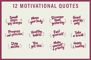 Fitness & Wellness Quote Set, a Sport Illustration by OREHOVKA (Thumbnail 3 of 3)