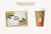 Watercolor Orange Fruit Clipart, a Food Illustration by Dina Guiter (Thumbnail 6 of 10)