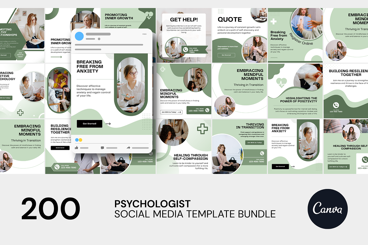 Psychology Social Media Canva Bundle preview 7