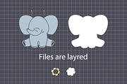 Baby elephant clip art, an Animal Illustration by Elena Nesterova (Thumbnail 2 of 6)